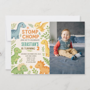 Invitation de fête Dino modifiable personnalisé av