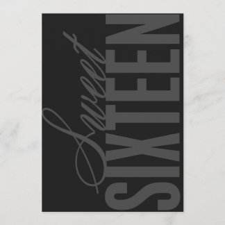 Invitation de fête d'Sweet sixteen de 5x7