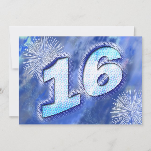 invitation de fête du 16e anniversaire (Devant)
