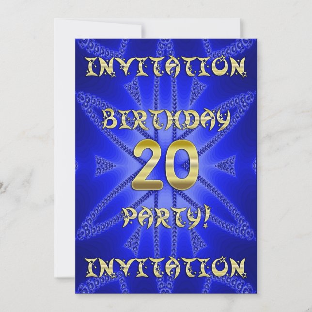 Invitation de fête du 20e anniversaire (Devant)