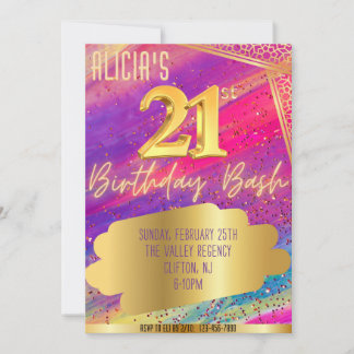 Invitation de fête du 21e anniversaire
