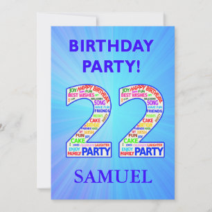 Invitation de fête du 22e anniversaire Ajouter un