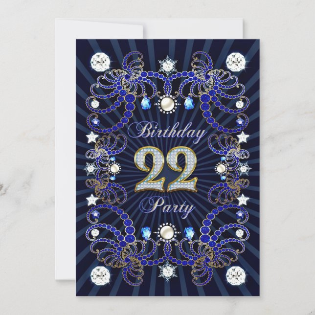 invitation de fête du 22e anniversaire avec des ma (Devant)