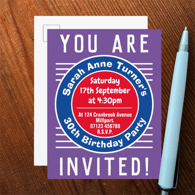 Invitation de fête du 30e anniversaire (Créateur téléchargé)