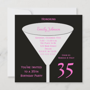 Invitation de fête du 35e anniversaire 35e toast
