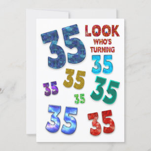 Invitation de fête du 35e anniversaire, numéros co