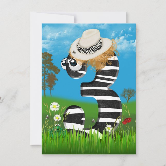 invitation de fête du 3e anniversaire (Devant)