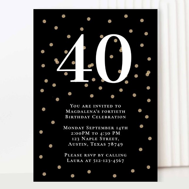 Invitation de fête du 40e anniversaire moderne (Créateur téléchargé)