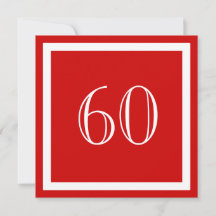 Invitation de fête du 60e anniversaire - Rouge