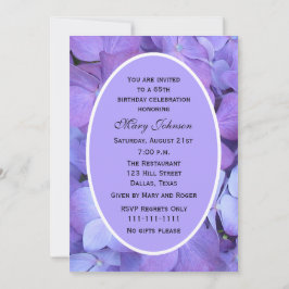 Invitation de fête du 65e anniversaire Hydrangea