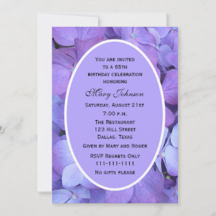 Invitation de fête du 65e anniversaire Hydrangea