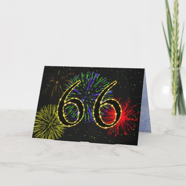 Invitation de fête du 66e anniversaire (Devant)