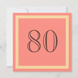 Invitation de fête du 80e anniversaire - Coral Sau