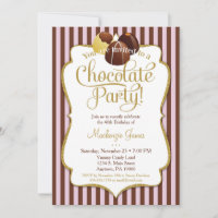 Invitation de fête du chocolat Anniversaire Desser