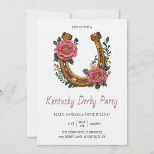 Invitation de fête du Kentucky Derby Fer à Cheval