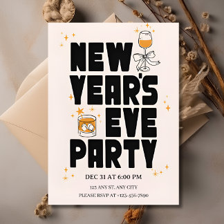 Invitation de fête du Nouvel An 2026 modifiable