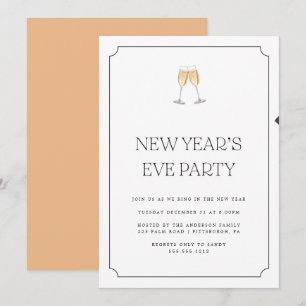 Invitation de fête du Nouvel An avec toast au Cham