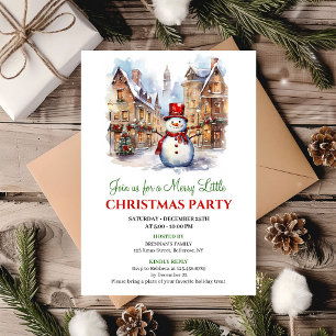 Invitation de fête élégante avec scène de Noël à l