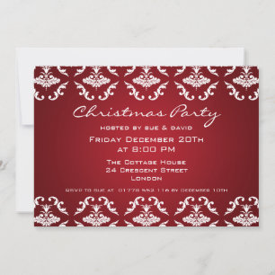 Invitation de fête élégante modèle floral rouge