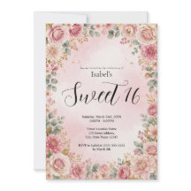 Invitation de fête élégante pour les 16 ans avec f