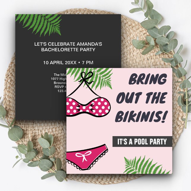 Invitation de fête en bikini pour Bachelorette au  (Créateur téléchargé)