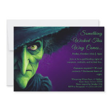 Invitation de fête en costume de sorcière méchante