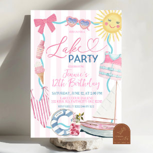 Invitation de fête fantaisiste Coquette Bow Girl a