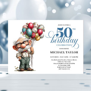 Invitation de fête fantaisiste pour les 50 ans de