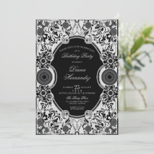 Invitation de fête florale ornée