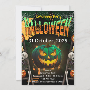 Invitation de fête Halloween Carte élégante de c