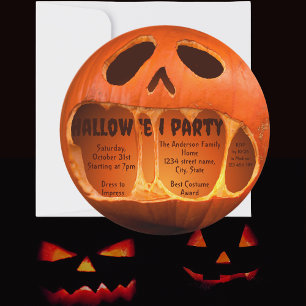 Invitation de fête Halloween citrouille effrayante