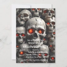 Invitation de fête Halloween crâne gothique horreu