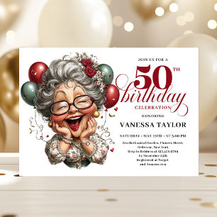 Invitation de fête humoristique pour les 50 ans d'