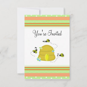 Invitation de fête mignonne abeille bourdon