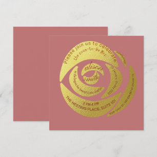 Invitation de fête moderne et éditable Rose Poussi