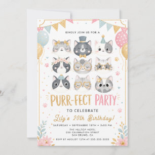 Invitation de fête parfaite pour Kitty pour filles
