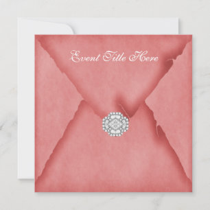 Invitation de fête personnalisée et ornée de bijou