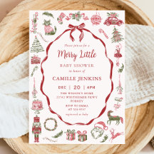Invitation de fête prénatale Merry Little Baby ave