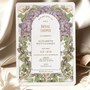 Invitation de fête prénuptiale Art Nouveau Déco au