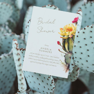 Invitation de fête prénuptiale de cactus coloré bl