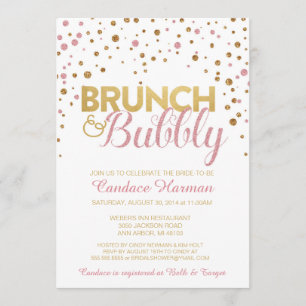 Invitation de fête prénuptiale pailletée Brunch & 
