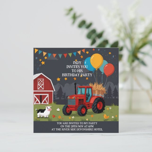 Invitation de fête que vous pouvez personnaliser à (Debout devant)