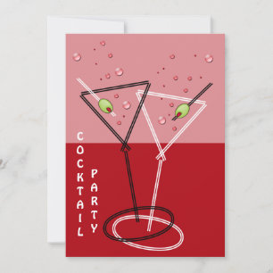 Invitation de fête rétro Cocktail