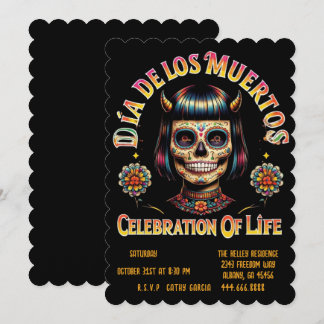 Invitation de fête Sugar Skull - Dia De Los Muerto
