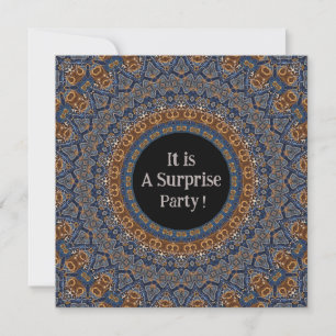 Invitation de fête surprise Mandala décorative