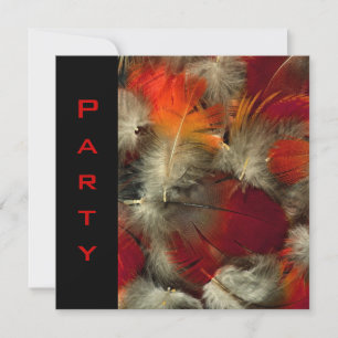 Invitation de fête toutes occasions Plumes Noir Ro