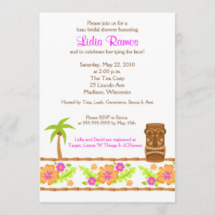 Invitation de Fêtes des mariées Hawaiian Luau Trop