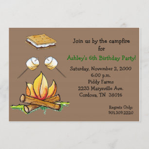 Invitation de feu de camp de Smore