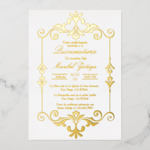 Invitation de feuille Quinceañera