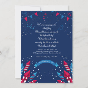 Invitation de feux d'artifice de Jour de la